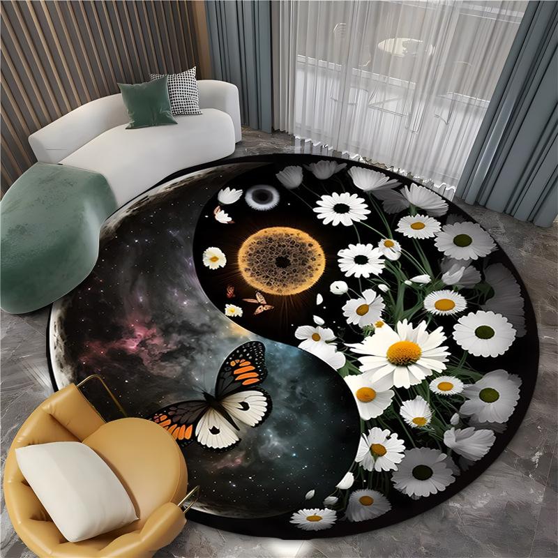 Mysterious Yin-yang Tiger Dragon Rugs Carpet for Living Room Retro Bedroom Large Area Anti-slip Floor Mat Indoor Entry Doormat
