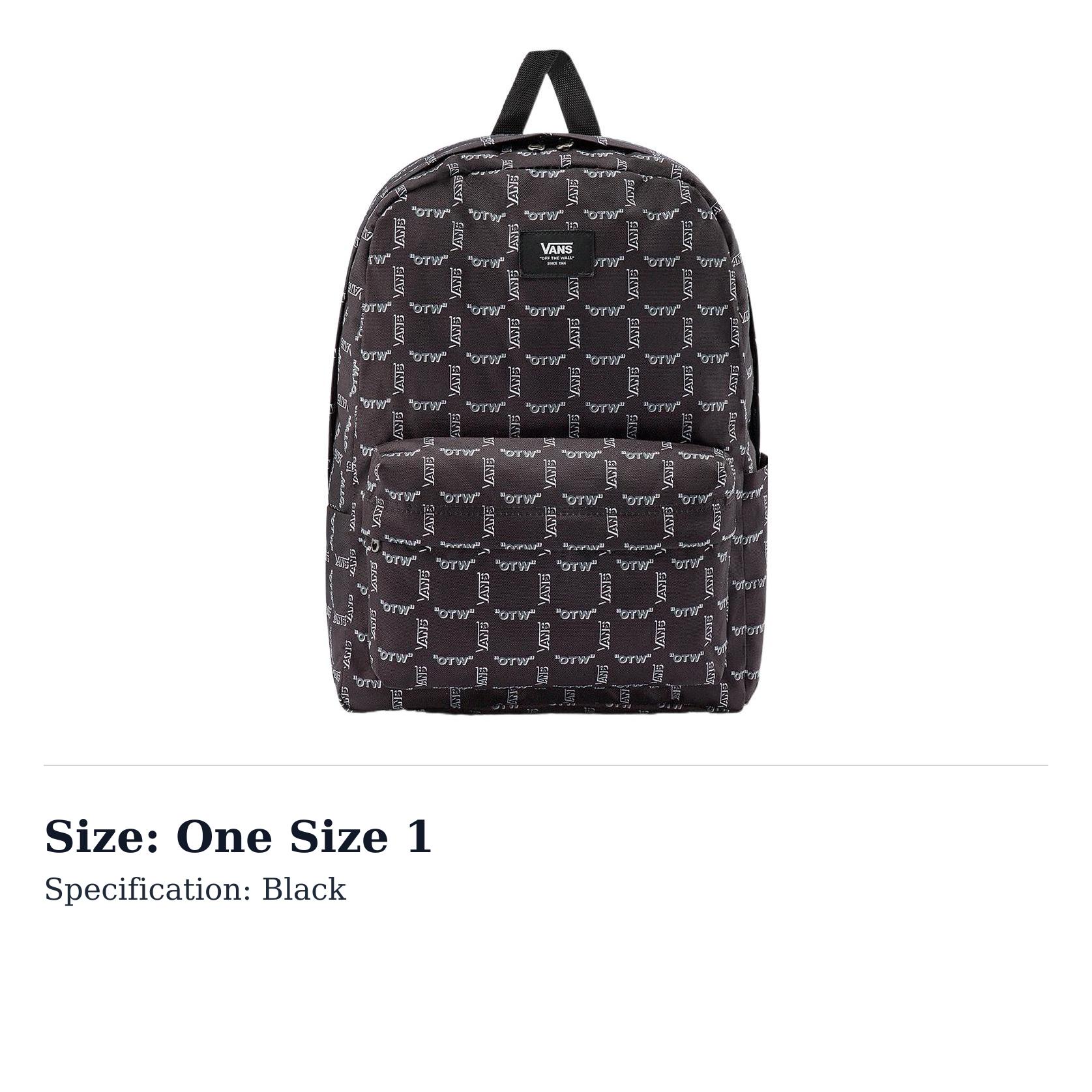 Vans Polyester Backpack Regular Unisex Black VN0A5KHQYOQ One Size 1