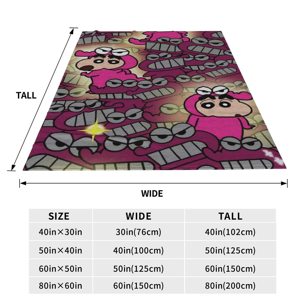 Crayons Shin-chans Cosplay Plush Blanket Kids Adult  Flannel Throw Blanket For Outdoor Super Soft Custom Quality Bedspread Gift