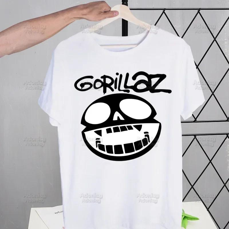 Gorillaz Modern Music Band Cartoon Men's Tshirt Cute Printing Shirt Mens Fashion T-Shirt For Men Casual Tops Short Sleeve