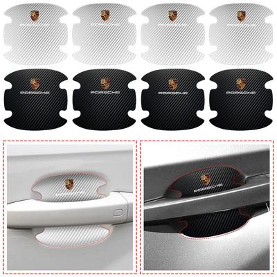 4 STÜCKE Auto Türgriff Schutzaufkleber Emblem Autodekoration Styling Für Boxster Cayenne Panamera Macan Cayman 911 918 996 917 991