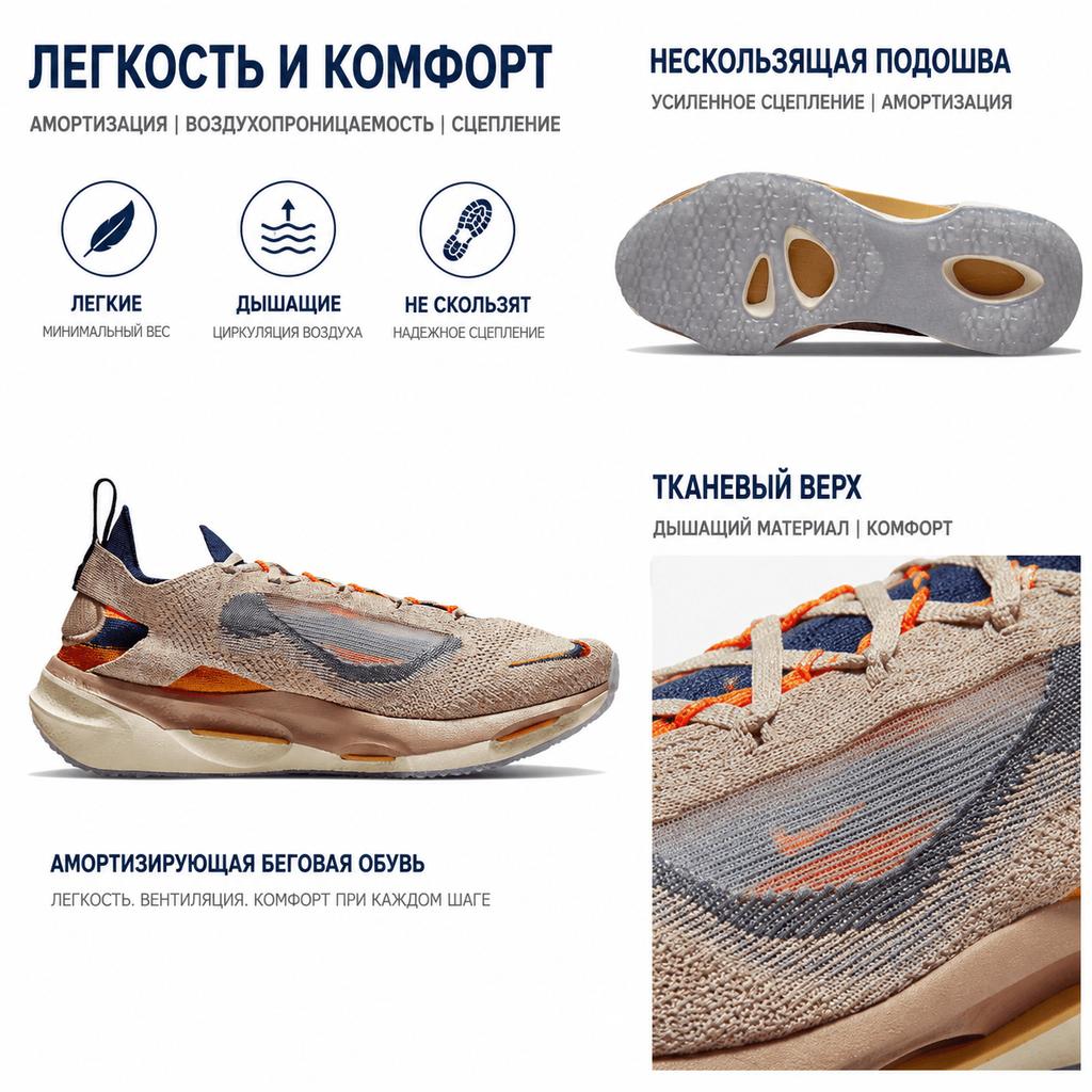 Nike Spark Flyknit Hemp Total Orange Unisex Sneakers Brown DD1901-200
