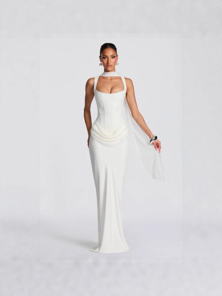 Available: Women's Spring 2026 Slim-fit Strappy Maxi Dress, Solid Color, Bodycon Design