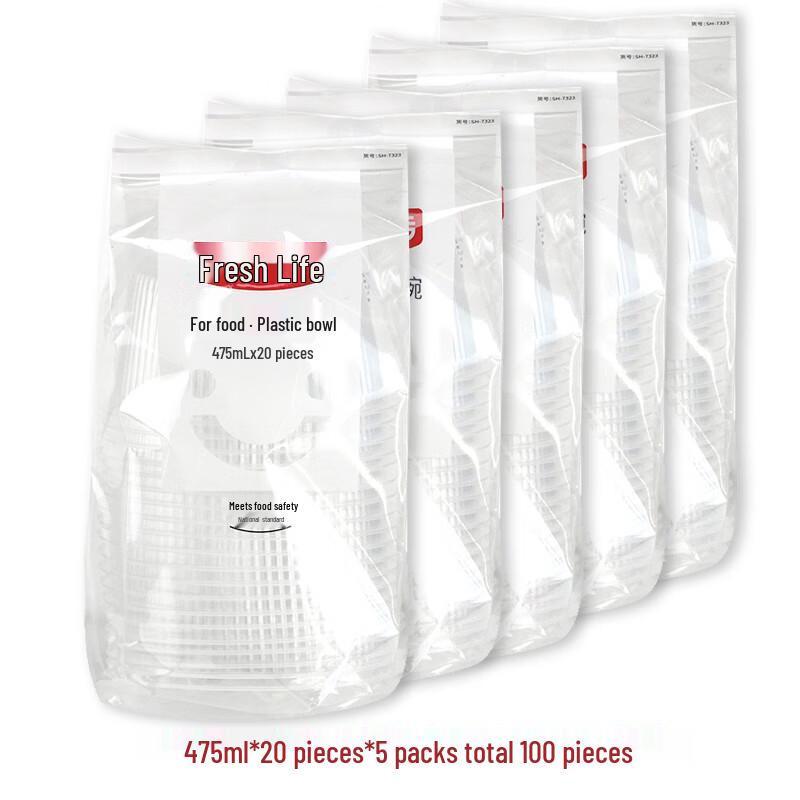 

Fresh Life Disposable Plastic Food Bowls