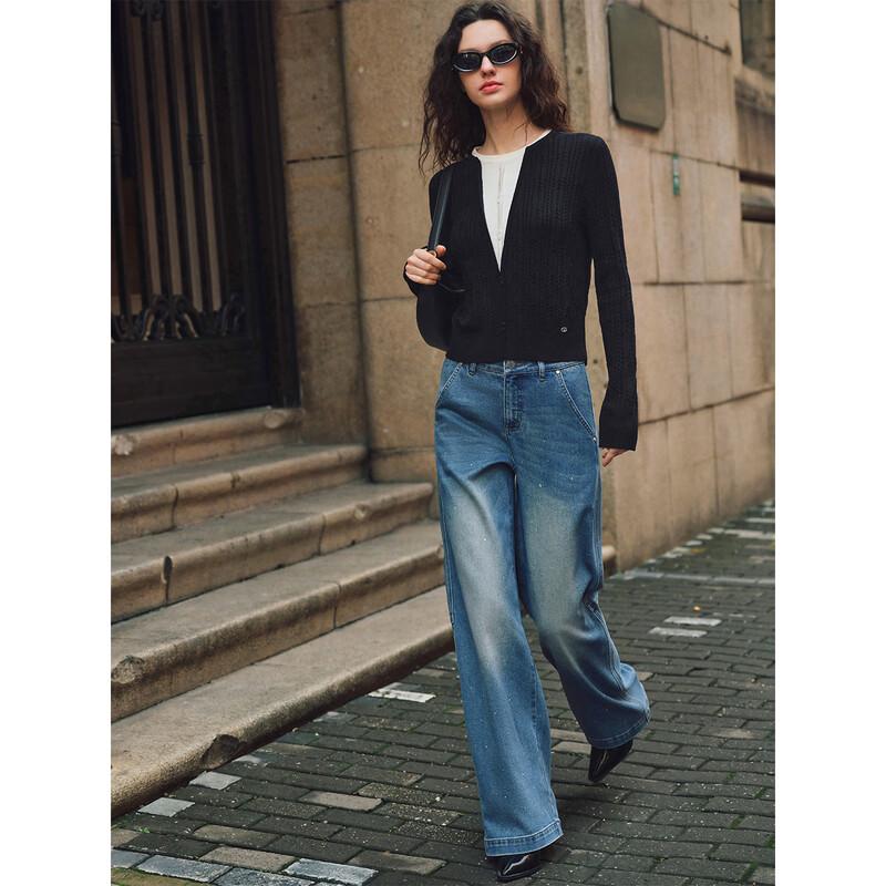 Giovanni Valentino Women's Casual Slim-Fit Banana Denim Trousers