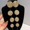 Vintage Europe USA Bohemian Fashion Round Piece Tassel Earrings Ladies Long Paragraph Design  Holiday Accessories Gift