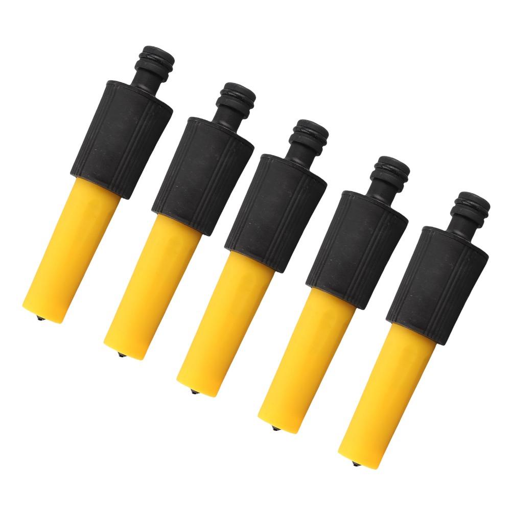 5pcs Plastic Garden Irrigation Tool Yellow Black Spray Nozzle Patio Maintenance