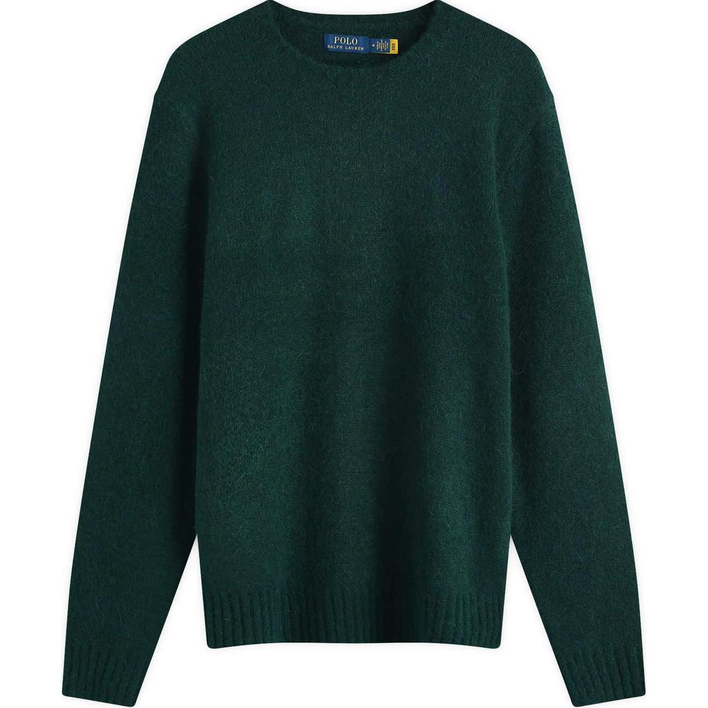 Polo Ralph Lauren Solid Color Crew Neck Loose Fit Long Sleeve Sweater Men sweater Green 710918805-505