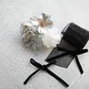 [Lomeri] Lomeri Organza Ribbon and Dried Flower Hair Accessory A271 (Black)