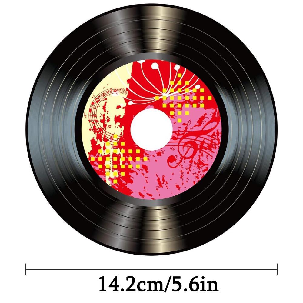 35pcs 5.6 Inch 1950's Records Decorations Rock and Roll Music Party Decorations 70's Wall Vinyl Records for Disco Birthday Music Theme Party
