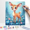 Disney Cute Fawn Forest Flowers Digital Oil Painting Art Kit Hand Painted Home Decor