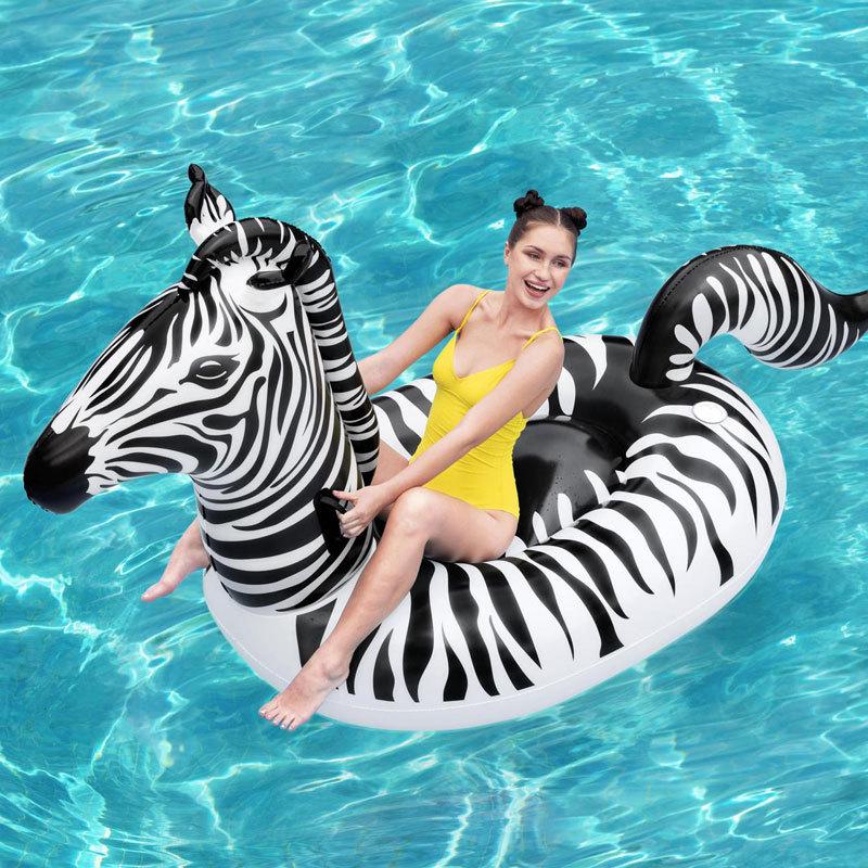 Intex 57288 Double Flamingo Adult Inflatable Swimming Ring - Thick Oversized Floating Bed for Kids & Adults