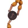 Wood Wood Beads Necklace Religious Crucifix Pendant Chain Handmade Rosary Necklace  Church