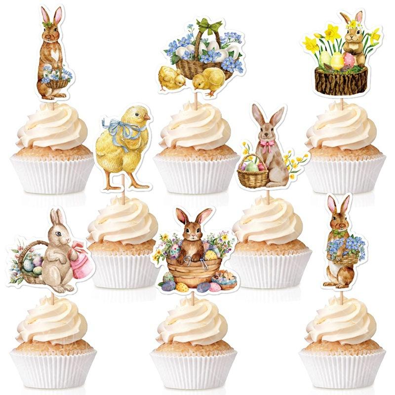 

Easter Party Cake Decoration Plaque 8pcs One Size білий