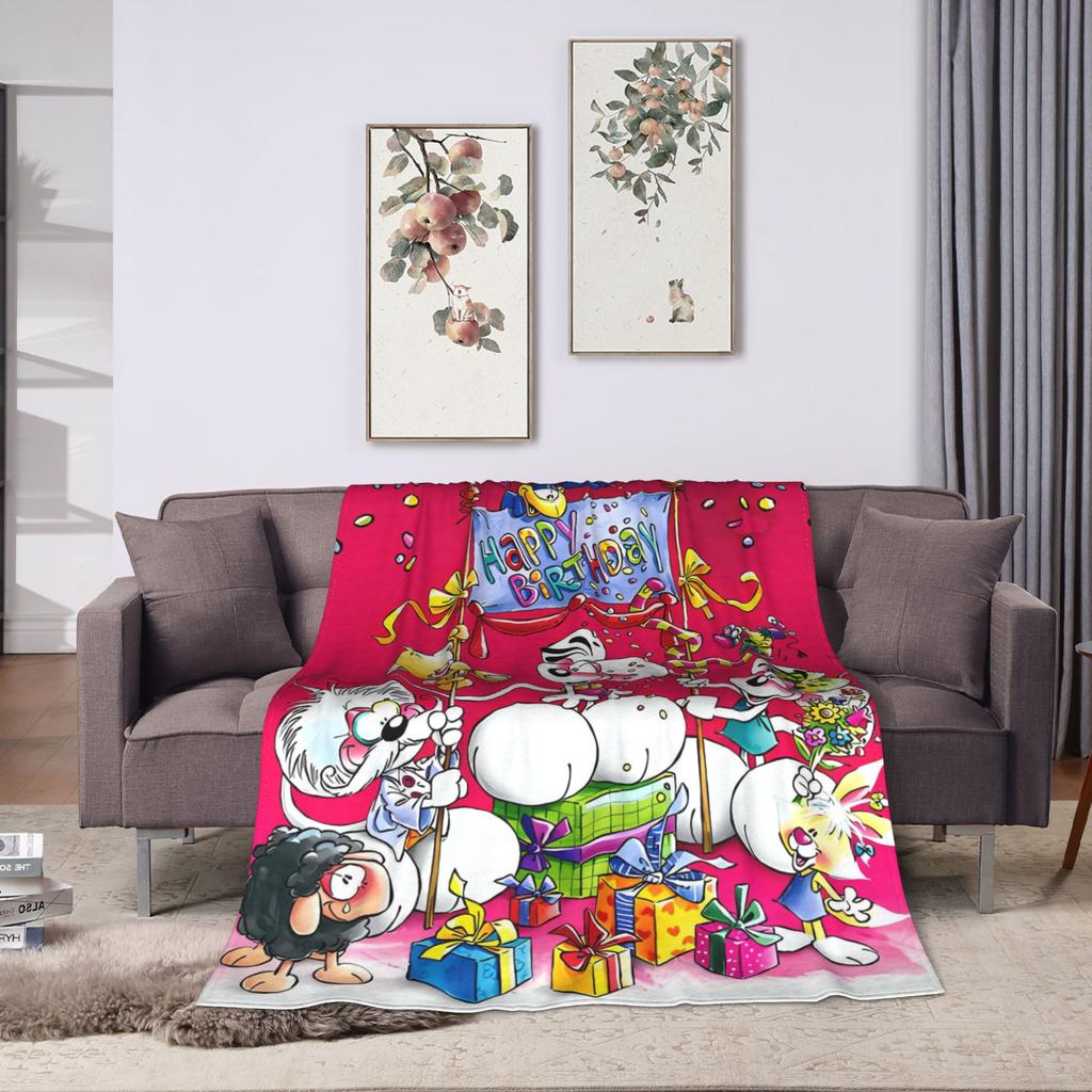 Diddl Happy Birthday Blanket Quality Super Warm  Throw Blanket Winter Child Outdoor Novelty Bedspread