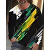 Einfaches Herren Sport Quick-Drying Langarm-T-Shirt 3D-Druck Hohe Auflösung Neues Sport Herren Herbst Lässige Rundhals-Oberteile