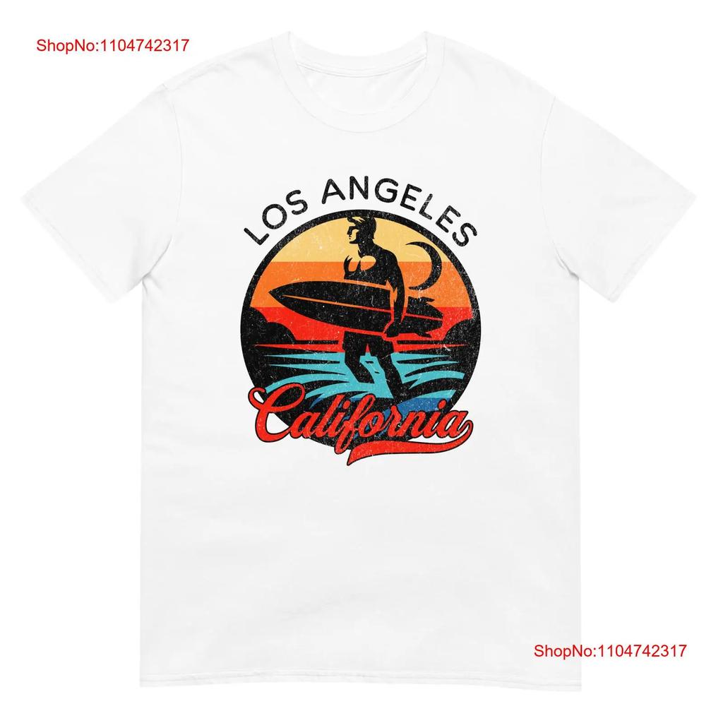 Retro Los Angeles T Shirt Vintage Washed Fashion Casual Stretched Versatile Graphic Slightly Soft Streetwear