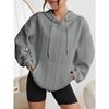 Women's Fashion Casual Solid Color Print Long Sleeve Hooded Hoodies & Sweatshirts