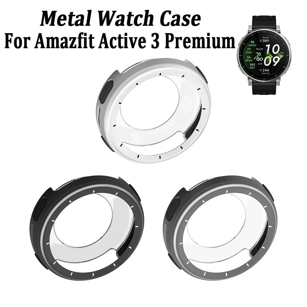Kratzfester Metall-Uhrenrahmen für Amazfit Active 3 Premium Smartwatch Zubehör