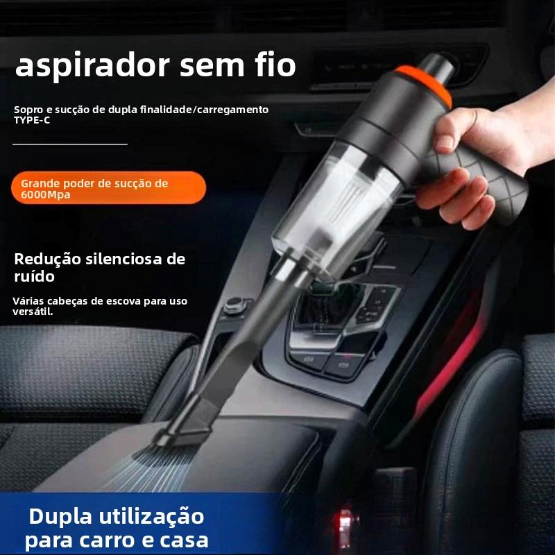 Portable 6000Pa Vacuum Cleaner, Rechargeable, Powerful for Home And Car, Dry And Wet Cleaning, Lightweight And Wireless Compact Design, Suitable for