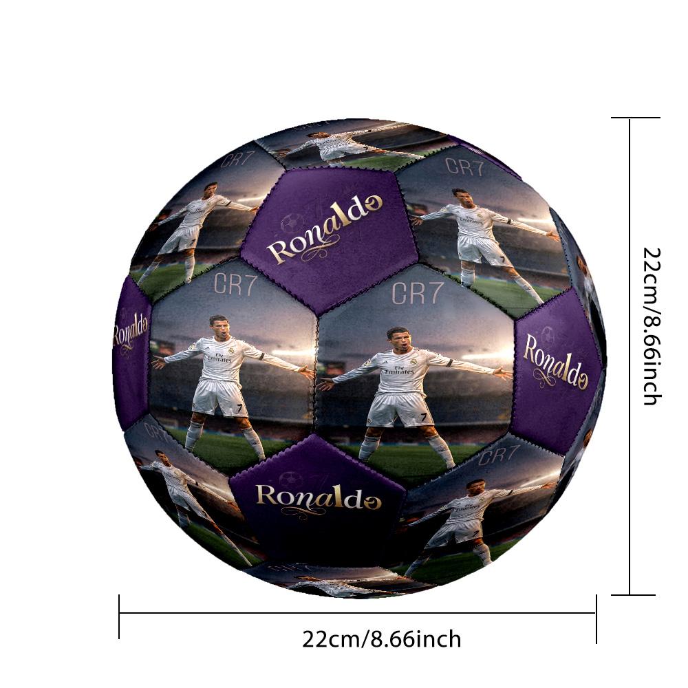 Ronaldo's Iconic Number Seven Size 5 Football Machine-Stitched Indoor/Outdoor Training and Matches Unique Gift for Soccer Lovers