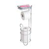 Elegant Iron Standing Tissue Dispenser Large Capacity Modern Floor Mounted Toilet Paper Stand for Homes Office Or Travel