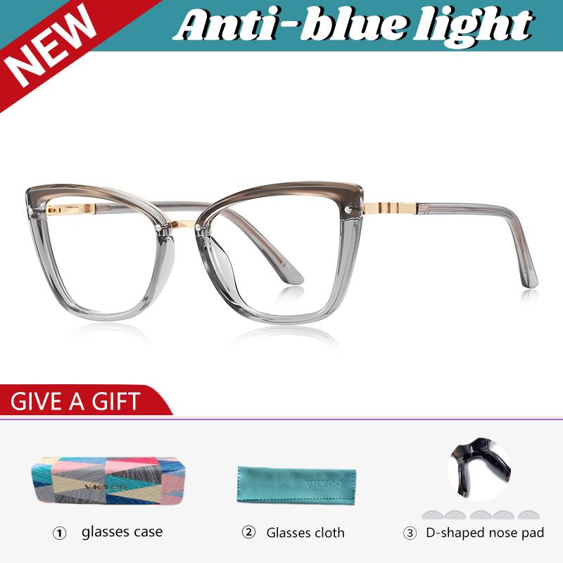 

VICKY New Simple Fashion Butterfly Frame Reading Glasses Women s Anti-Blue Light Glasses Customizable Prescription PFD2223 Single Version&1.56&Anti Blue Ray