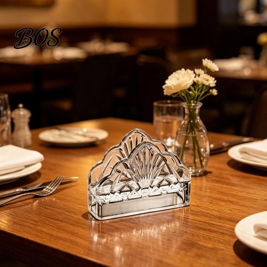 Büro Schreibtisch-Organizer Taschentuchhalter, Kristallglas Moderner Stil, Langlebiger Kratzfester Geprägter Textur Servietten-Spender-Organizer, für Restaurant