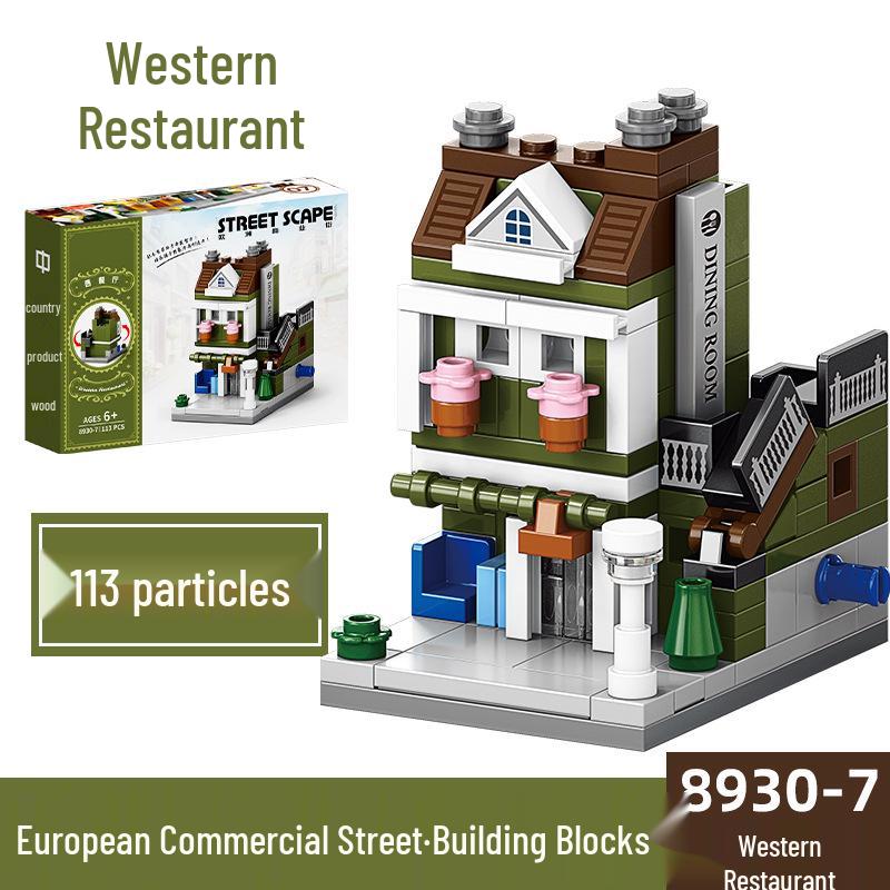 2025 Street Scene Lego-Compatible Architecture Model: Educational Assembly Toy for Kids and Boys
