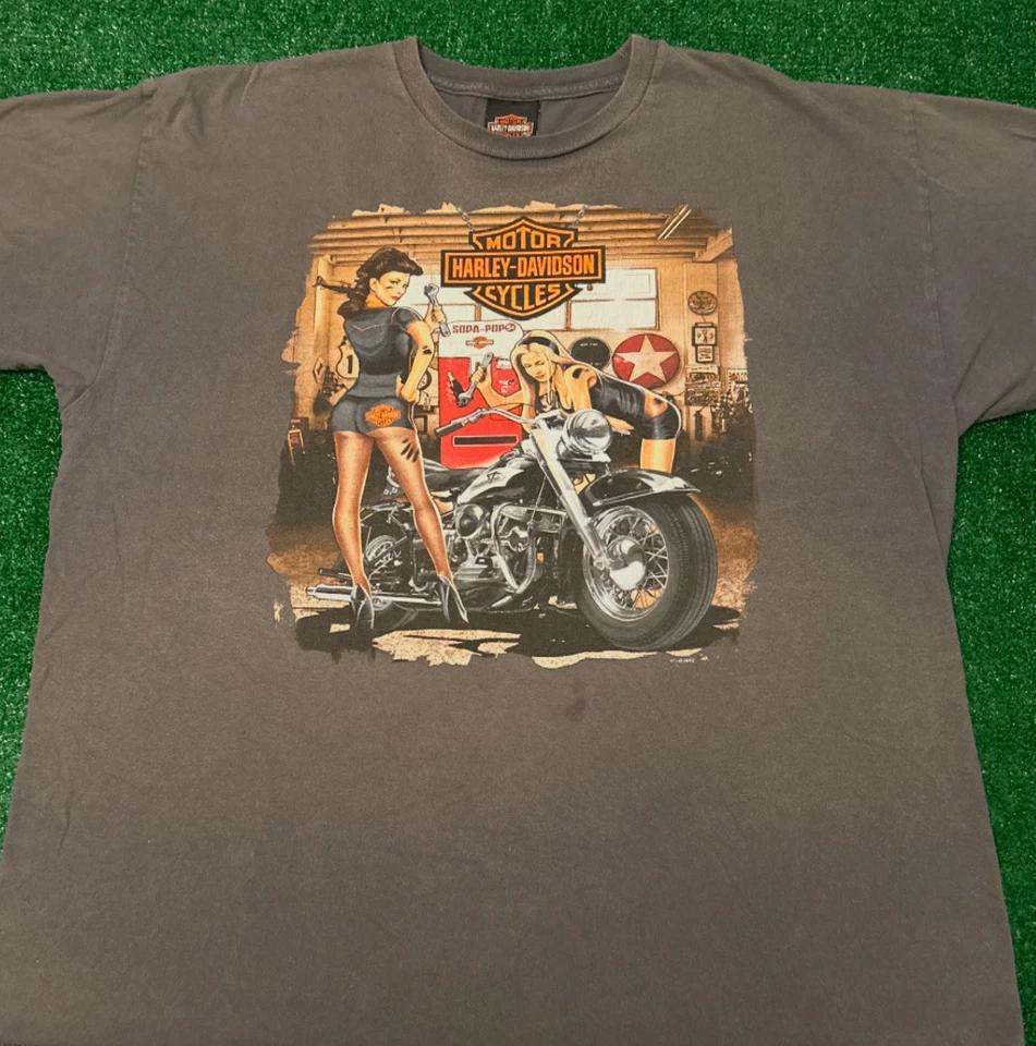 

Vintage Y2K Harley Davidson Motorcycle Biker Sexy Garage Bike Week 2017 Shirt XL XL
