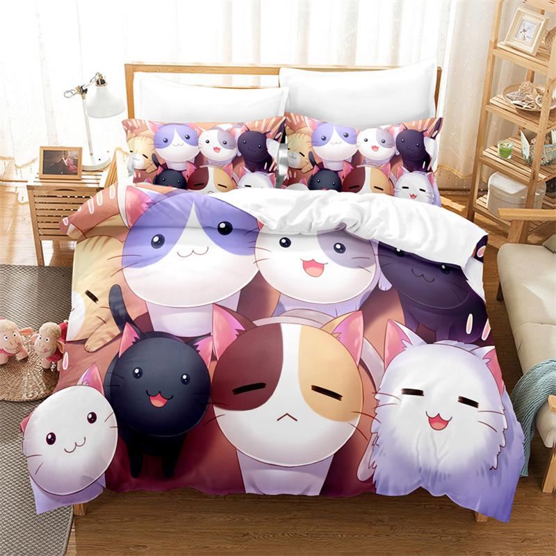 Flower Deer Bedding Sets Cartoon Animal Kid‘s Duvet Cover Boys Girls Cute King Quilt Cover Bedroom Bed Set Queen Bedding Set