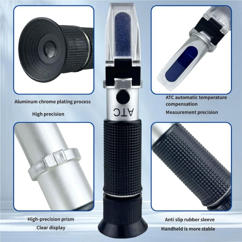 Portable Handheld Sugar Refractometer For Testing Drinks Fruit Juice Sugar Measurement And Density In Ocean Water