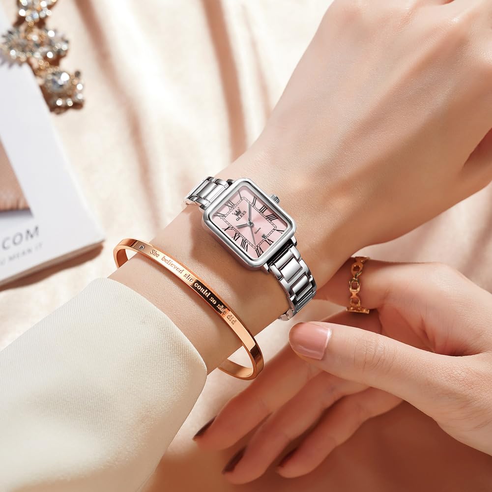 OLEVS Quartz Simple and Gift for Pink Women's Watch, Elegant, Luminous, Women,