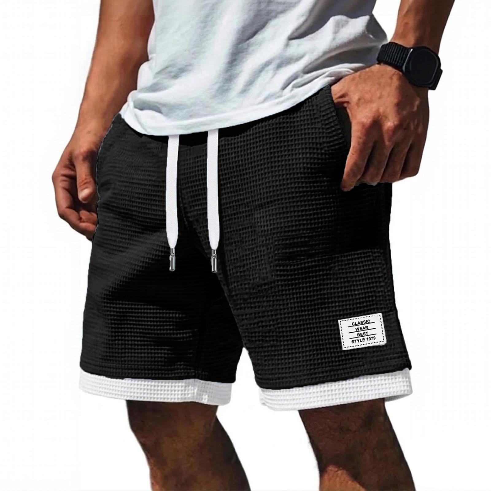 Men s Casual -Weave Drawstring Shorts L