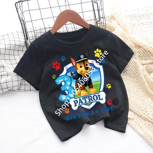 White Tshirts for Boys Anime Cartoon Cute Birthday Clothing Children Summer Fashion Short Sleeved Shirt Kids Clothes