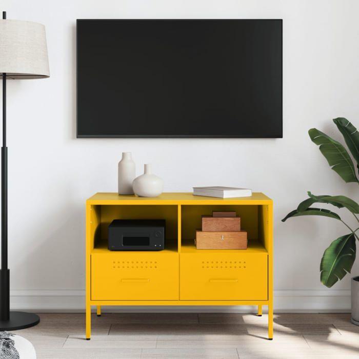 VidaXL TV Cabinet, Television Stand with Legs, TV Stand with Storage Living Room, Mustard Yellow 843048