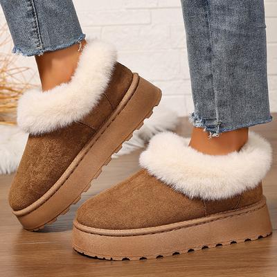 Fluffy Furry Platform Snow Boots Woman  Thicken Plush Warm Winter Ankle Boots for Women Non Slip Thick Sole Cotton Shoes