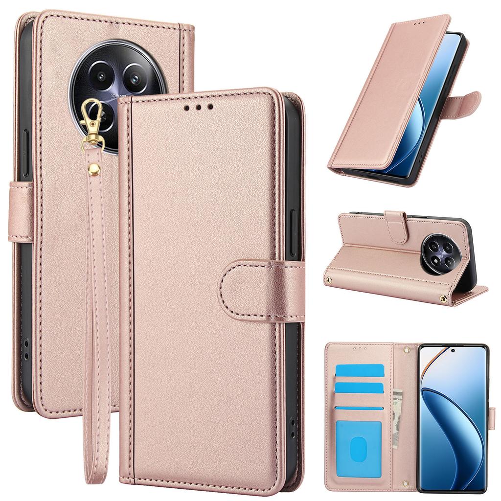 SY-003 Für Realme C65 5G/12 5G/12x 5G Hülle PU Leder Ständer Ansicht Handy Brieftasche Abdeckung mit Handschlaufe