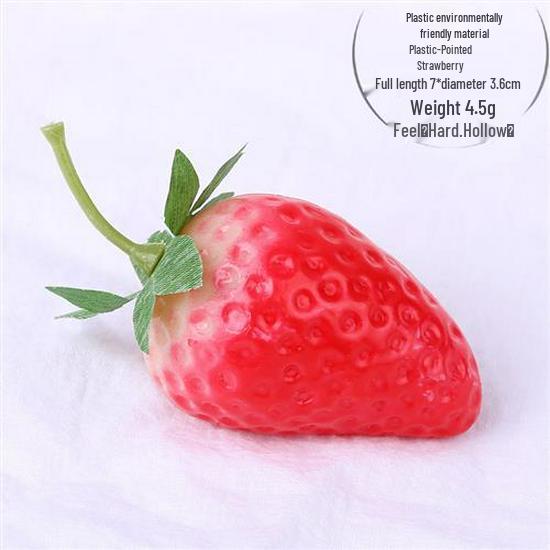 White Bionic Strawberry Fake Fruit Photography Prop - Plastic Decoration Toy