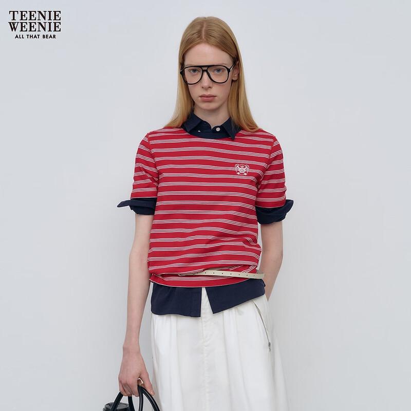 Teenie Weenie Bear Letter Stripe T-Shirt L