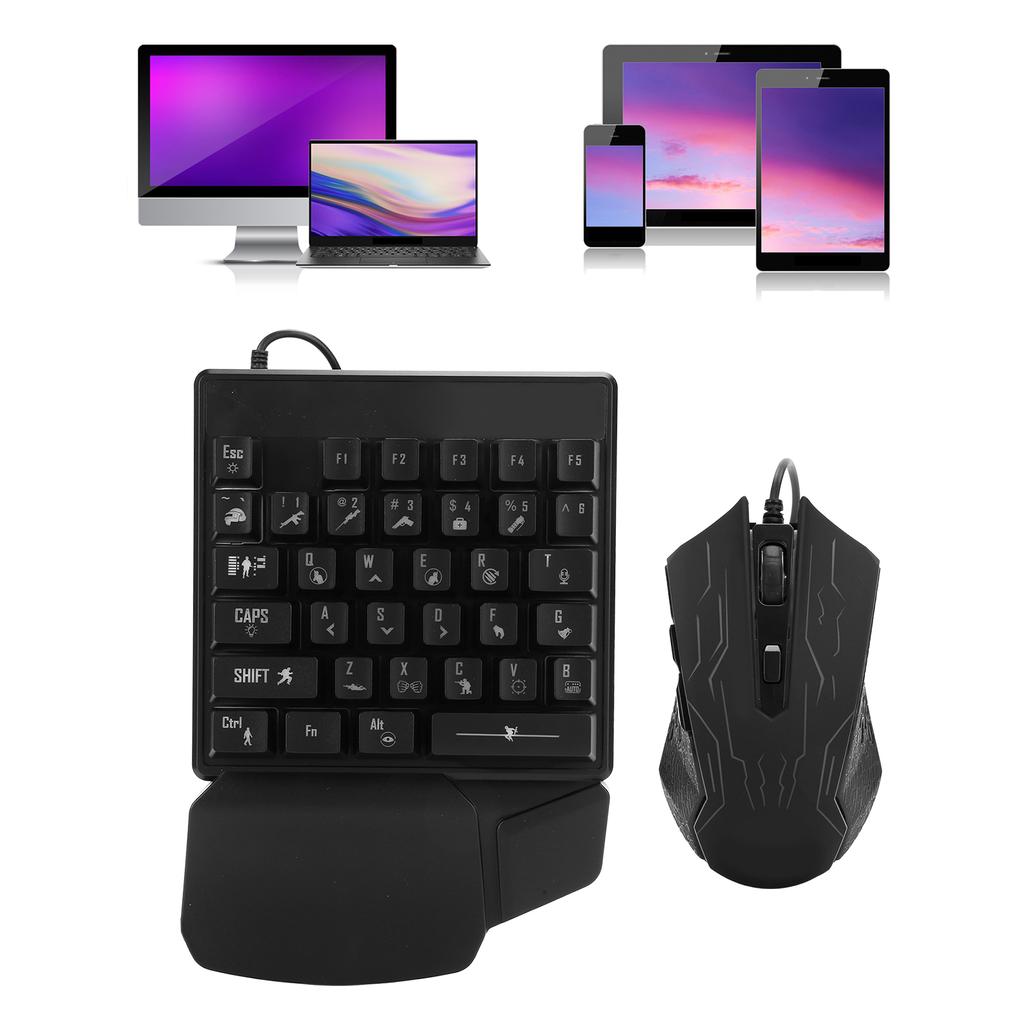 OneHanded Keyboard Mouse Set Manipulator Feel ESports Universal Accessories JX200