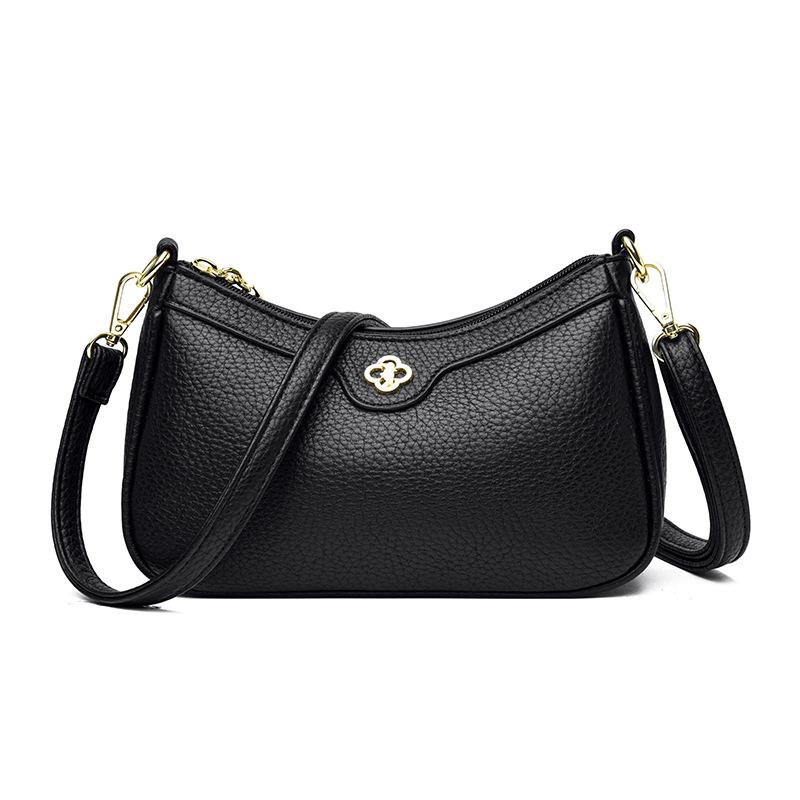 Women's Trendy Solid Color Shoulder Bag 2025 - Versatile Light Luxury Crossbody for Moms