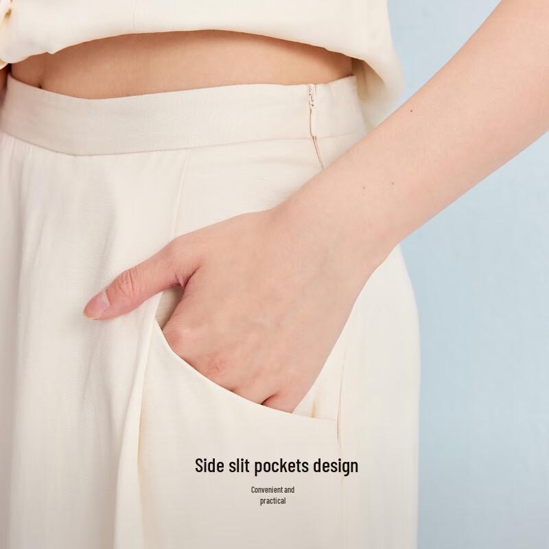 Veromoda Linen Blend A-line Midi Skirt