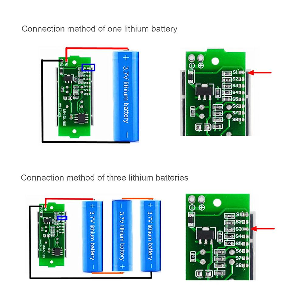 1-8S 1S/2S/3S/4S Single 3.7V Lithium Battery Capacity Indicator Tester 4.2V Display Electric Vehicle Battery Power Tester Li-ion
