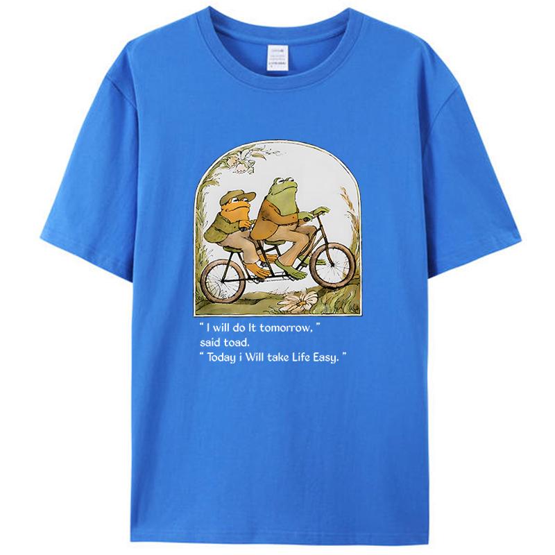 Frog And Toad Shirts I Will Do It Tomorrow Vintage Men's T Shirt Women Clothing Classic Tee Graphic T-Shirt Funny Tops