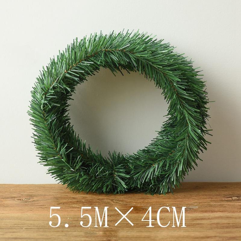 5.5M Green Artificial Plant Garland Christmas Decorations Xmas Tree for Home Decor Garden Outdoor Door New Year Wreath Ornament