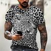 Summer Fashion Men's T-shirt Animal Tiger Leopard Pattern 3D Print Casual Loose Outdoor Boy Short Sleeve Tees Top Pullover Clothing