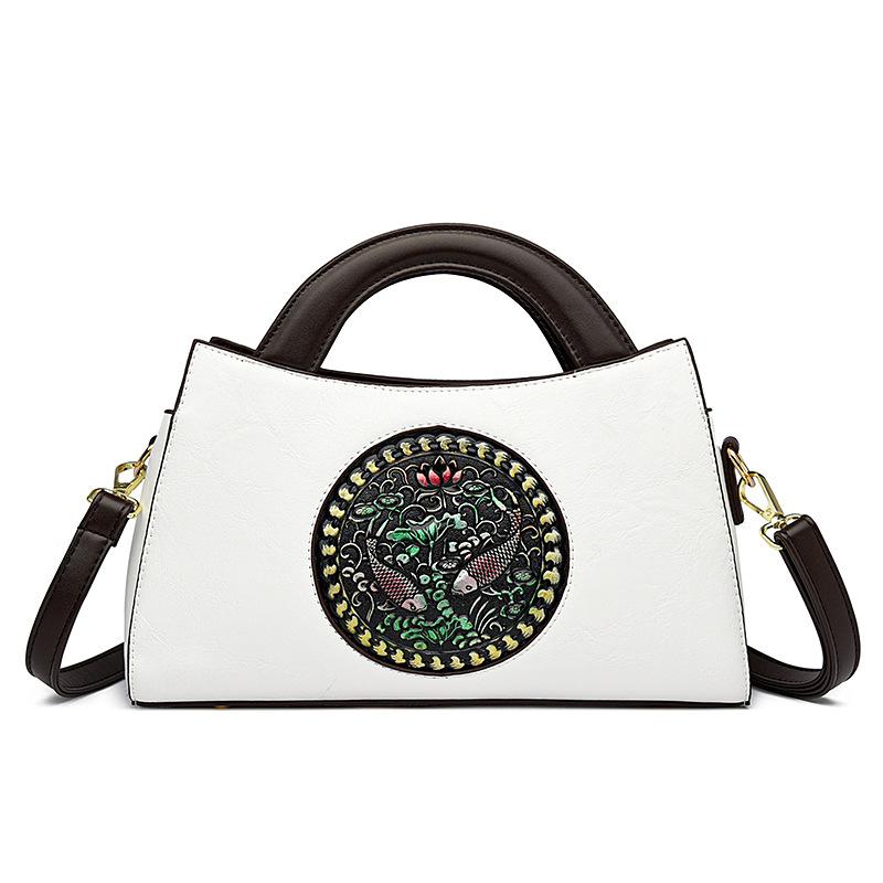 Women's bag new literary splicing fashion women's saddle bag portable shoulder messenger bag