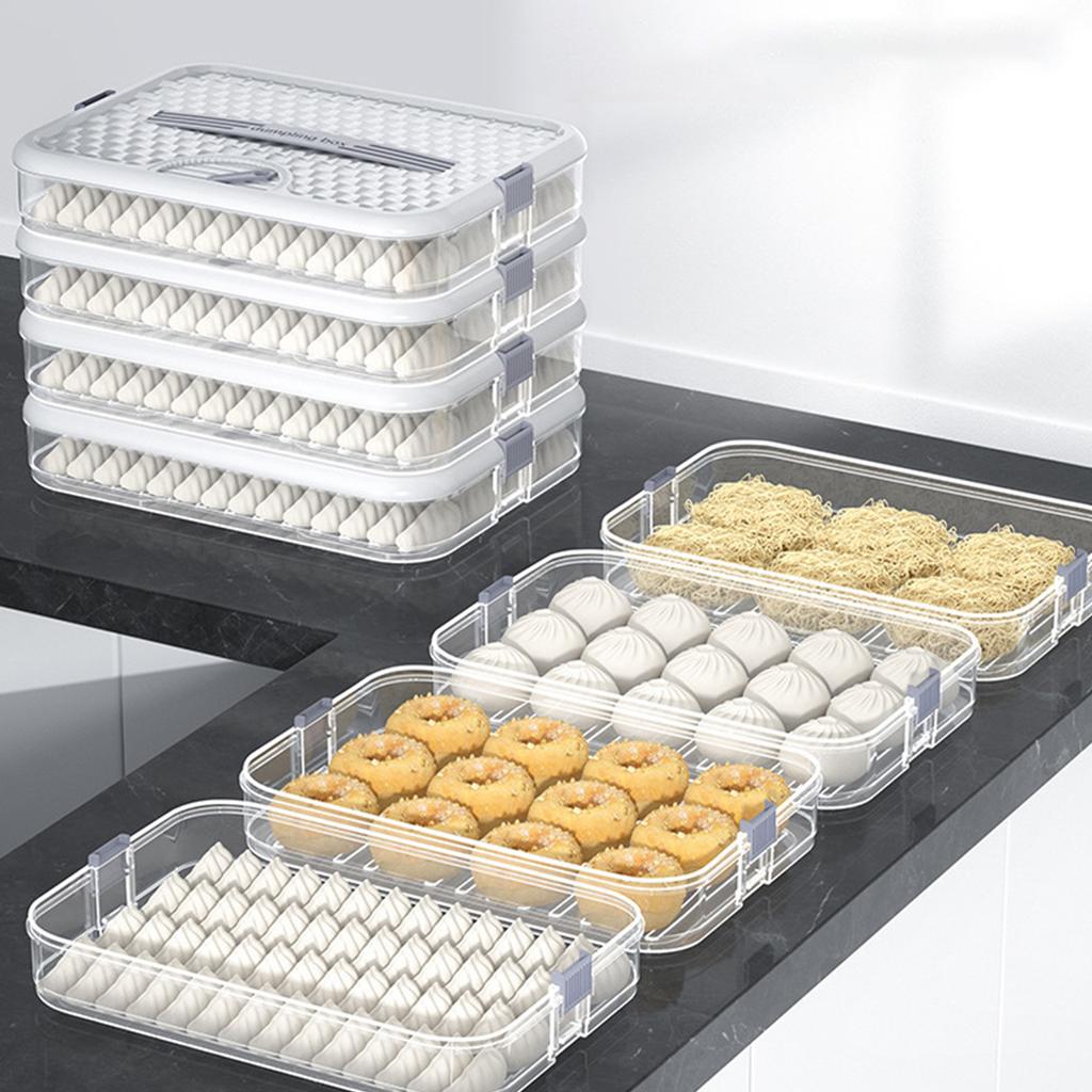 Household Dumpling Box Multi Layer Large Size Quick  Dumpling Storage Box With Cover Kitchen Box Refrigerator Fresh Preservation Box