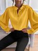 Button Up Elegant Women's Long Sleeve Solid Color Loose Fit Lapel Shirt